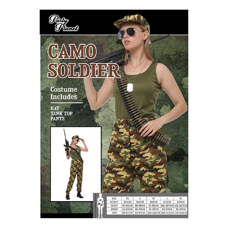 Costume Adult Camo Soldier Lady M