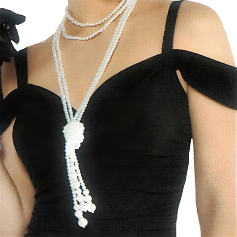 Necklace Beads White Pearl Knotted