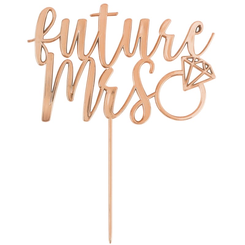Cake Topper Future Mrs Rose Gold Plastic