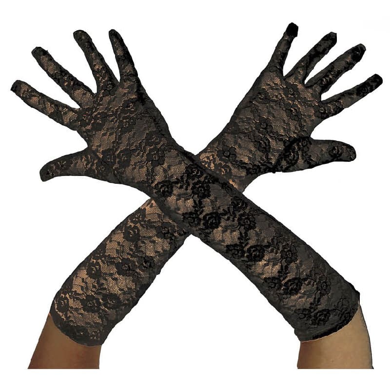 Gloves Long Lace Black
