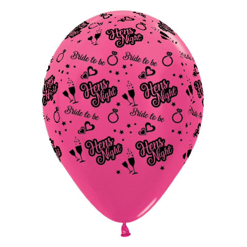 Balloons 30cm AOP Hens Night Pink Pk6