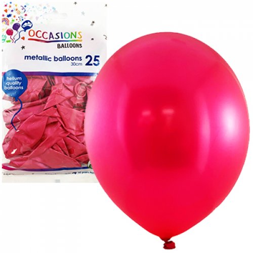 Balloons 30cm Metallic Pink Pk25 DNR