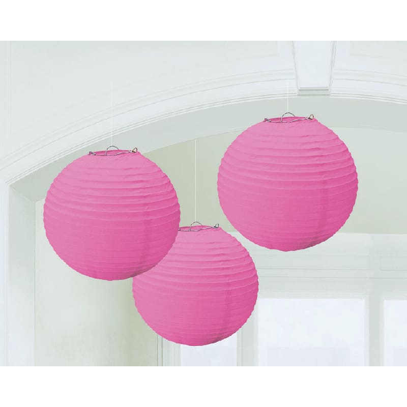Paper Lantern 25cm Hot Pink Pk3 DNR