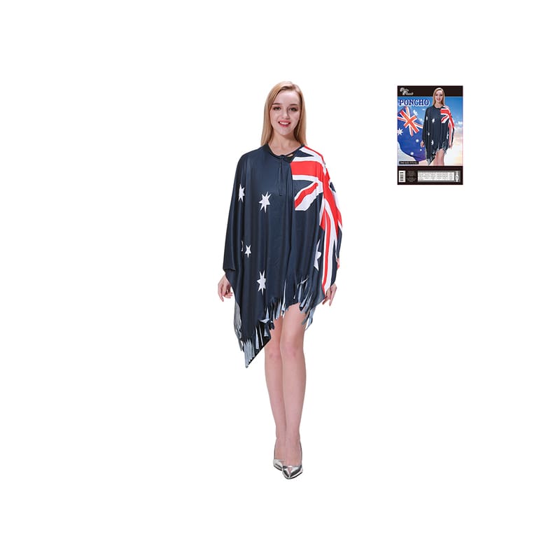Costume Adult Poncho Aussie Flag