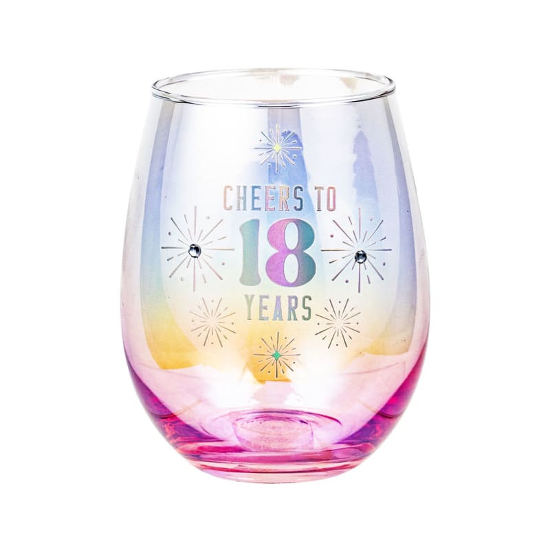 Wine Glass Stemless Cheers to 18 Years