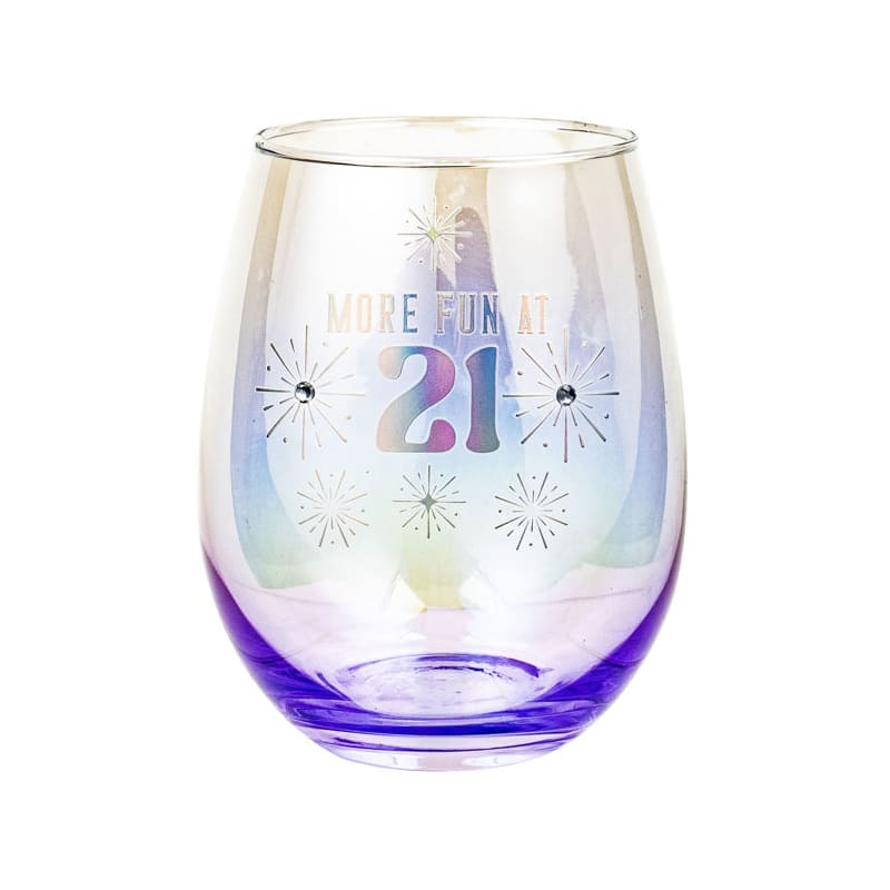 Wine Glass Stemless More Fun at 21