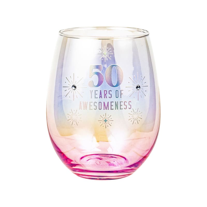 Wine Glass Stemless 50 Years of Awesomen