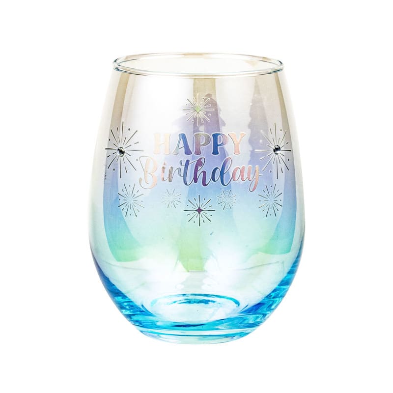 Wine Glass Stemless Happy Birthday