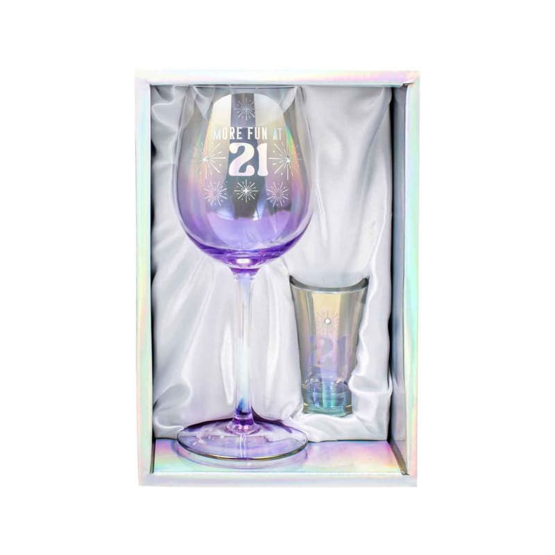 Wine Glass Shot Set More Fun at 21