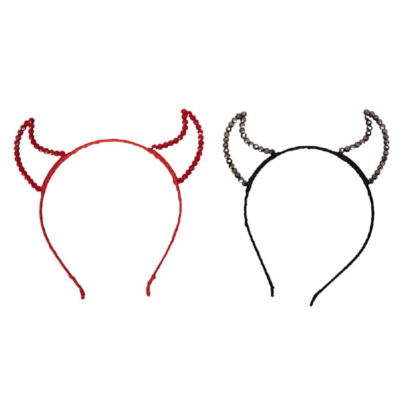 Headband Devil Horn Rhinestone Assorted