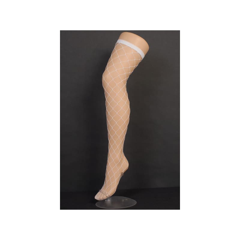 Fishnet White Knee High