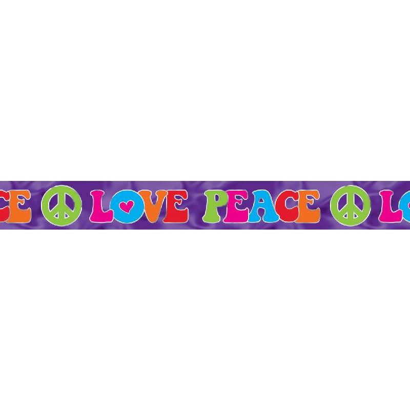 Foil Banner Hippie Love Peace 7.6m