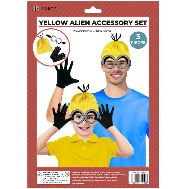 Dress Up Kit Minion Hat Glasses Gloves