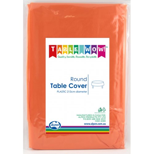 Tablecloth Round Plastic Orange NLA