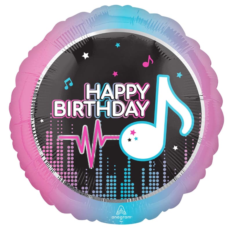 Foil 45cm Happy Birthday Music Famous