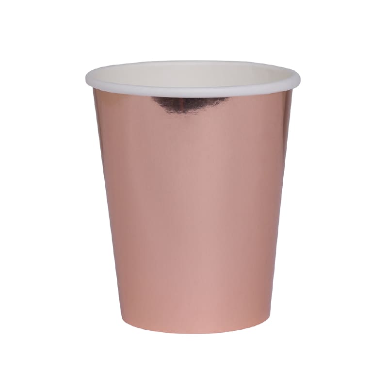 Cups Paper 260ml Met Rose Gold Pk10 DNR