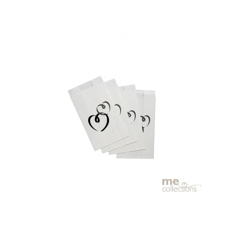 Cake Bags Double Heart Black Pk50