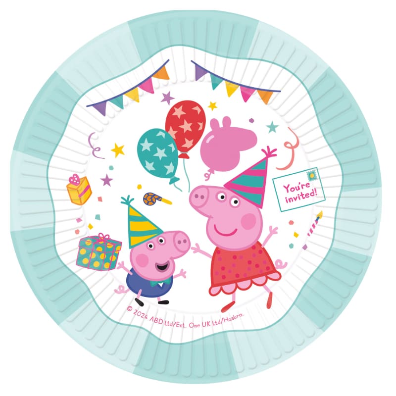 Peppas Party Dinner Plates Pk8