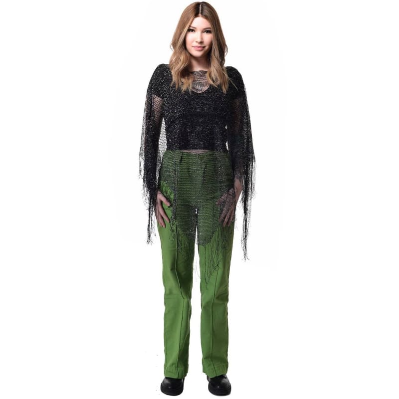 Fishnet Poncho Black