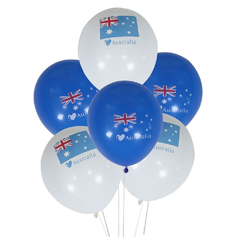 Balloons 30cm 1 Sided Aussie Flag Pk8