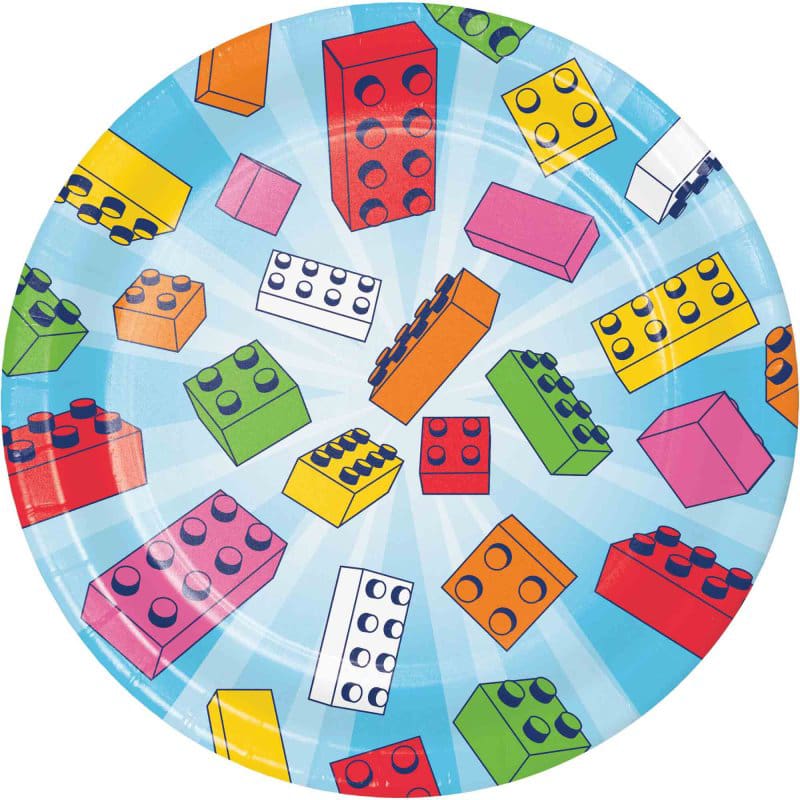 Plates Lego Block Bash Paper 18cm Pk8