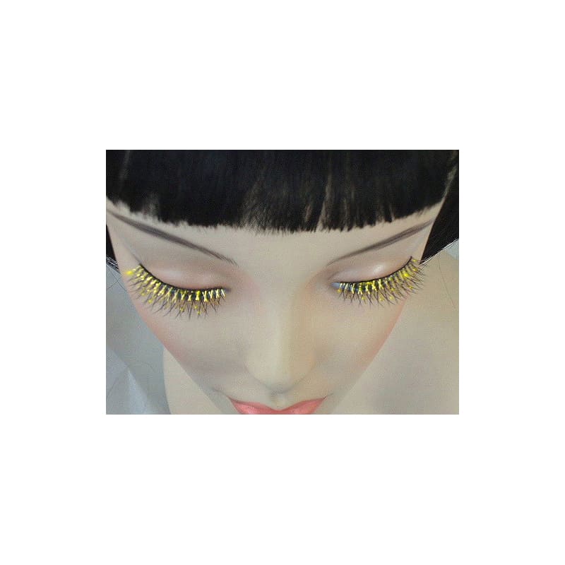 Eyelashes Black with Gold Tinsel