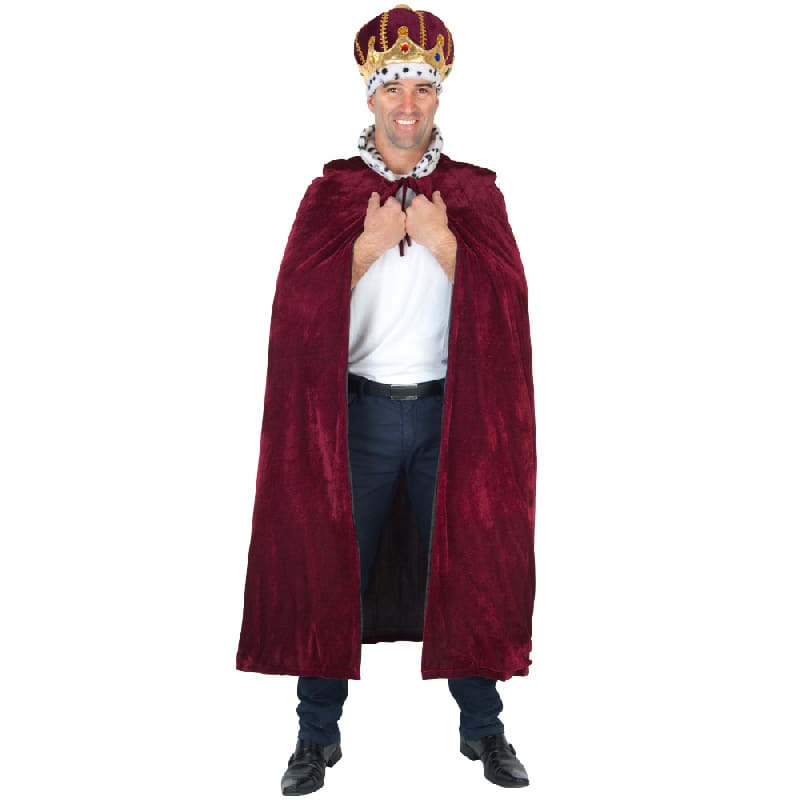 Costume Adult Kings Cape Burgundy