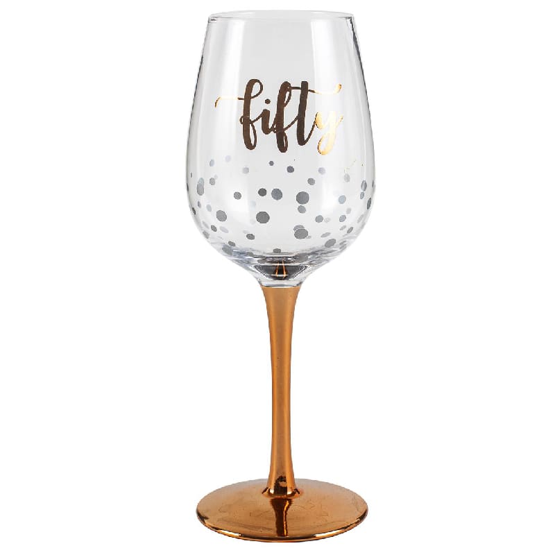Wine Glass 50 Fifty Rose Gold