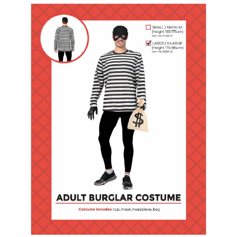 Costume Adult Burglar LXL