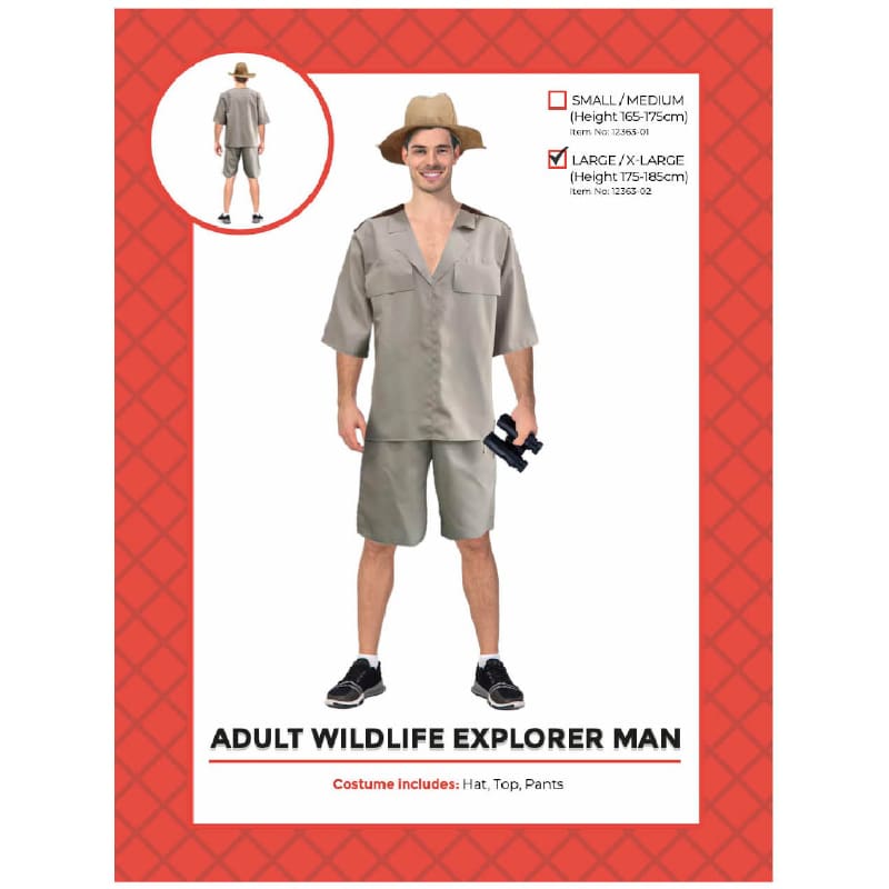 Costume Adult Wildlife Explorer Man SM