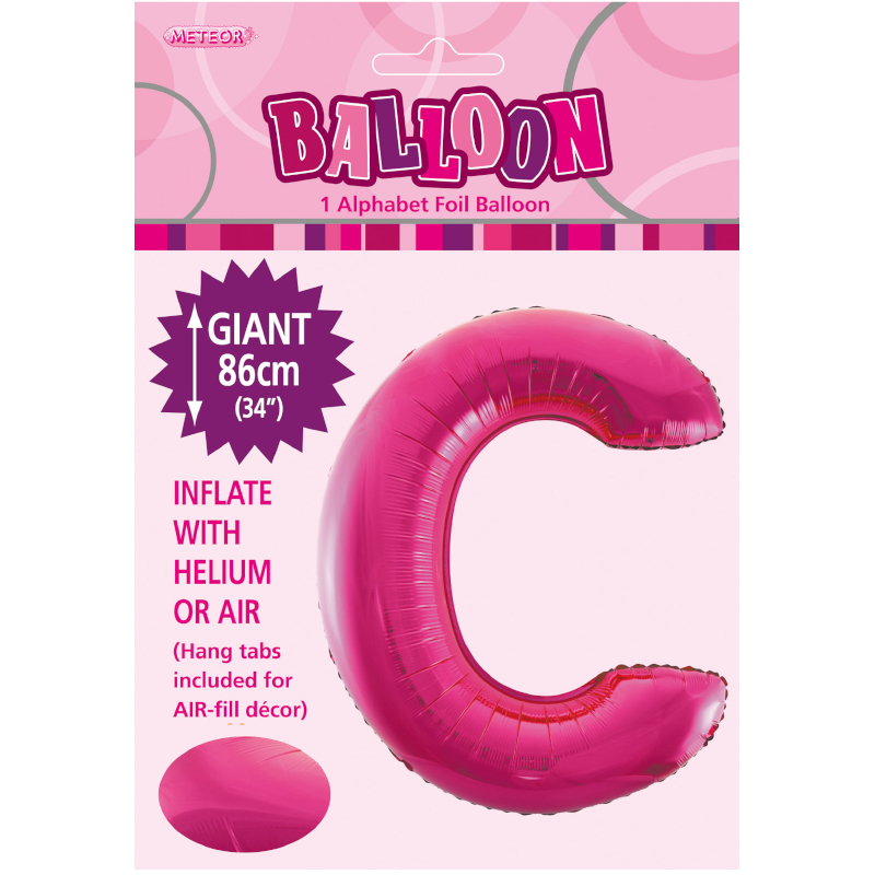Foil Shape Letter C Hot Pink DNR