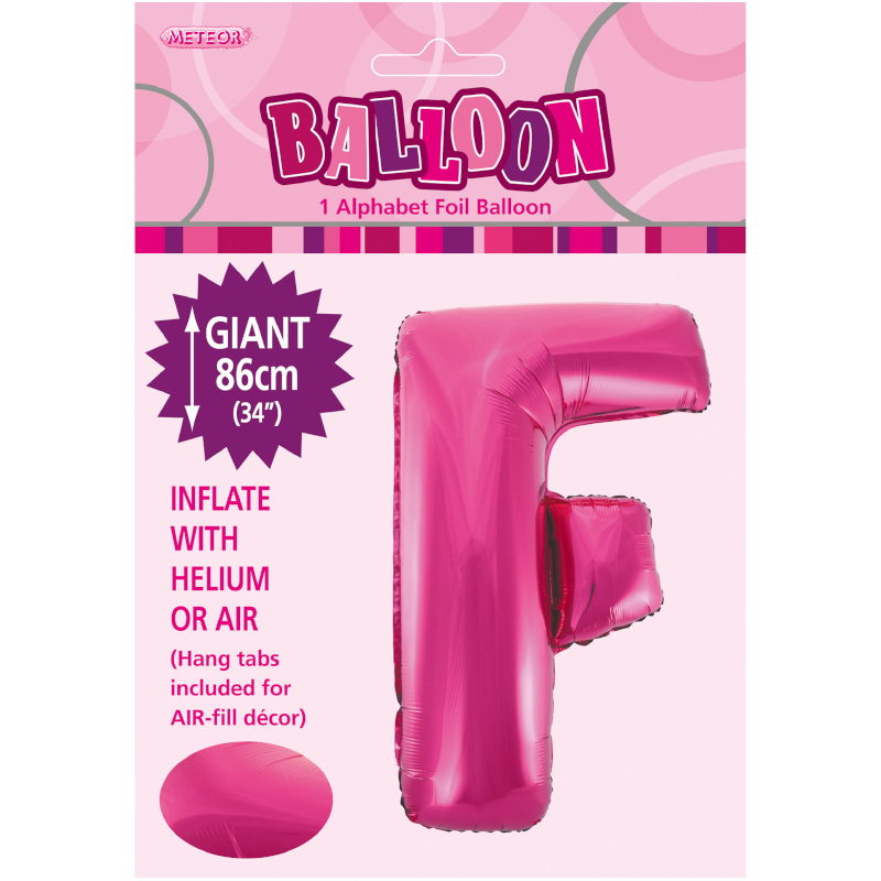 Foil Shape Letter F Hot Pink DNR