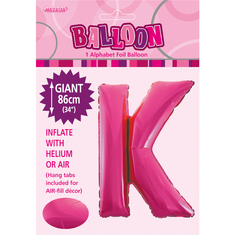 Foil Shape Letter K Hot Pink DNR