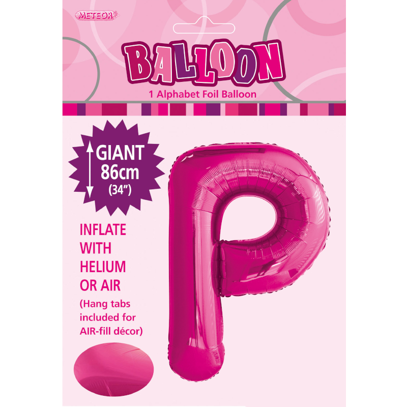 Foil Shape Letter P Hot Pink DNR