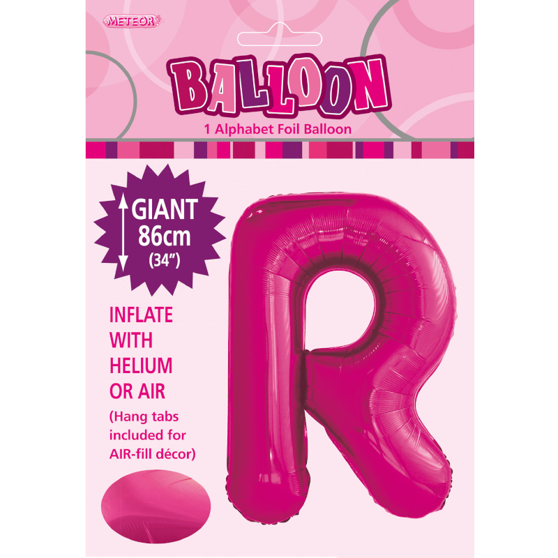 Foil Shape Letter R Hot Pink DNR