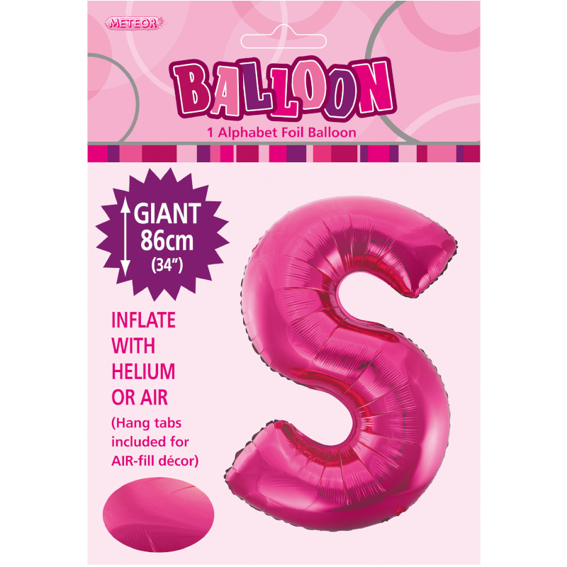 Foil Shape Letter S Hot Pink DNR