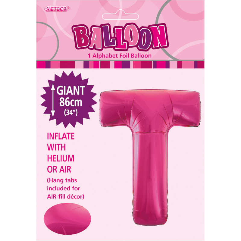 Foil Shape Letter T Hot Pink DNR