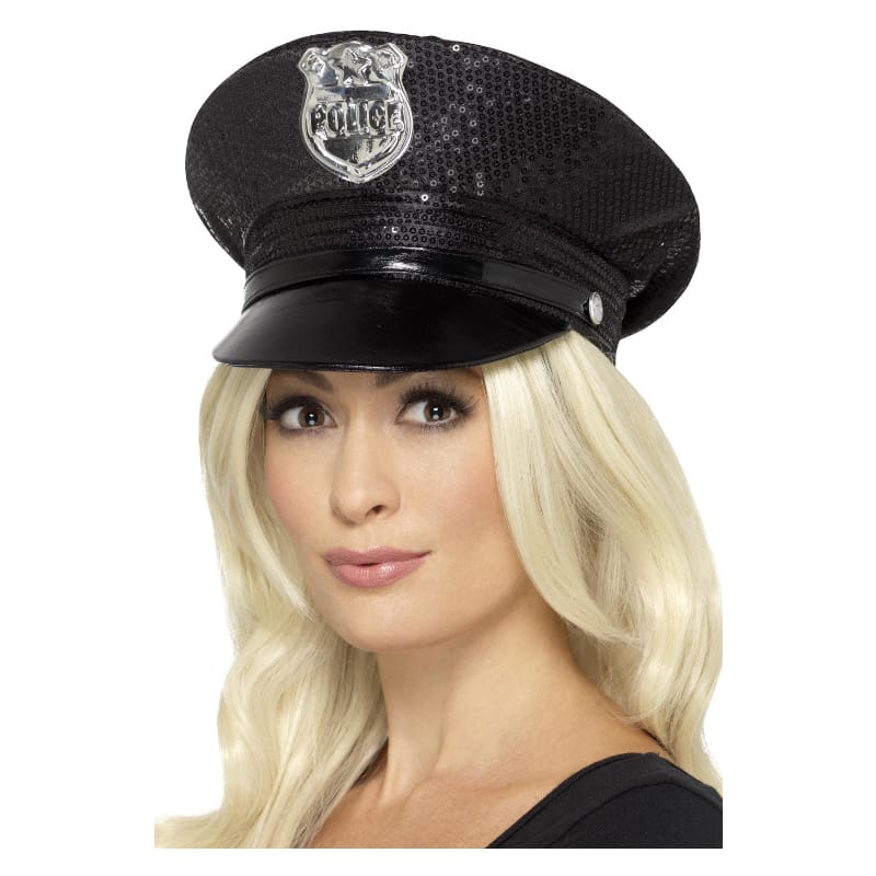 Hat Police Sequin Black OS