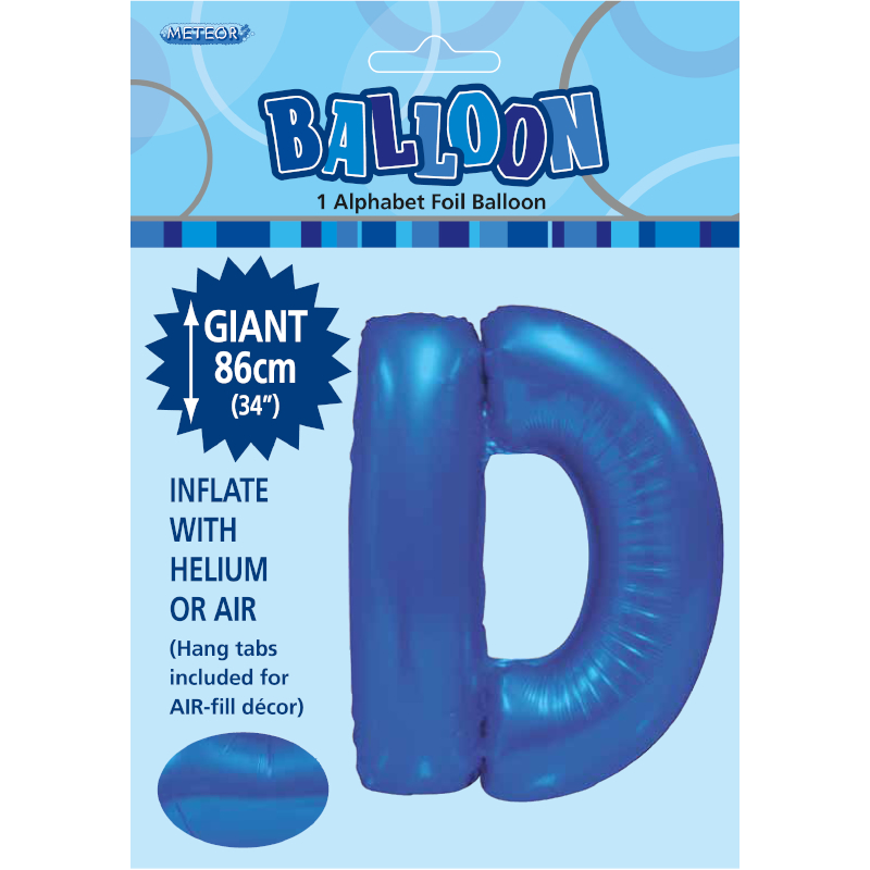 Foil Shape Letter D Royal Blue DNR
