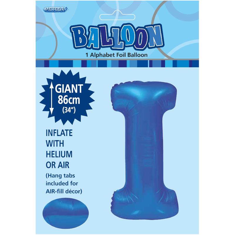 Foil Shape Letter I Royal Blue DNR