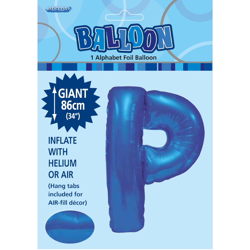 Foil Shape Letter P Royal Blue DNR