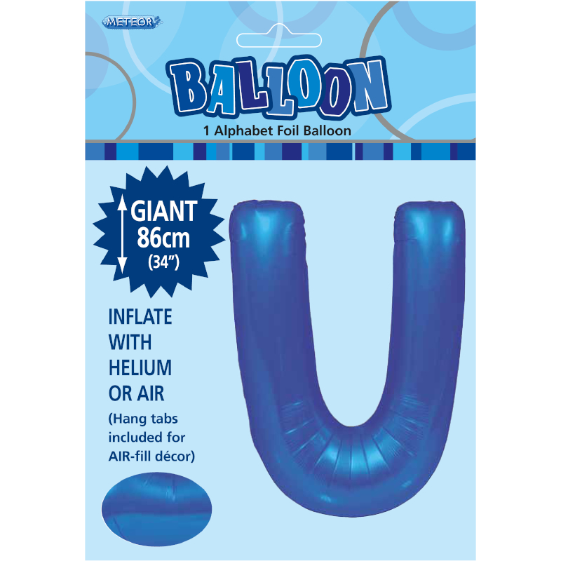 Foil Shape Letter U Royal Blue DNR