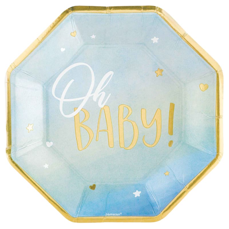 Oh Baby Boy Plates Pk8