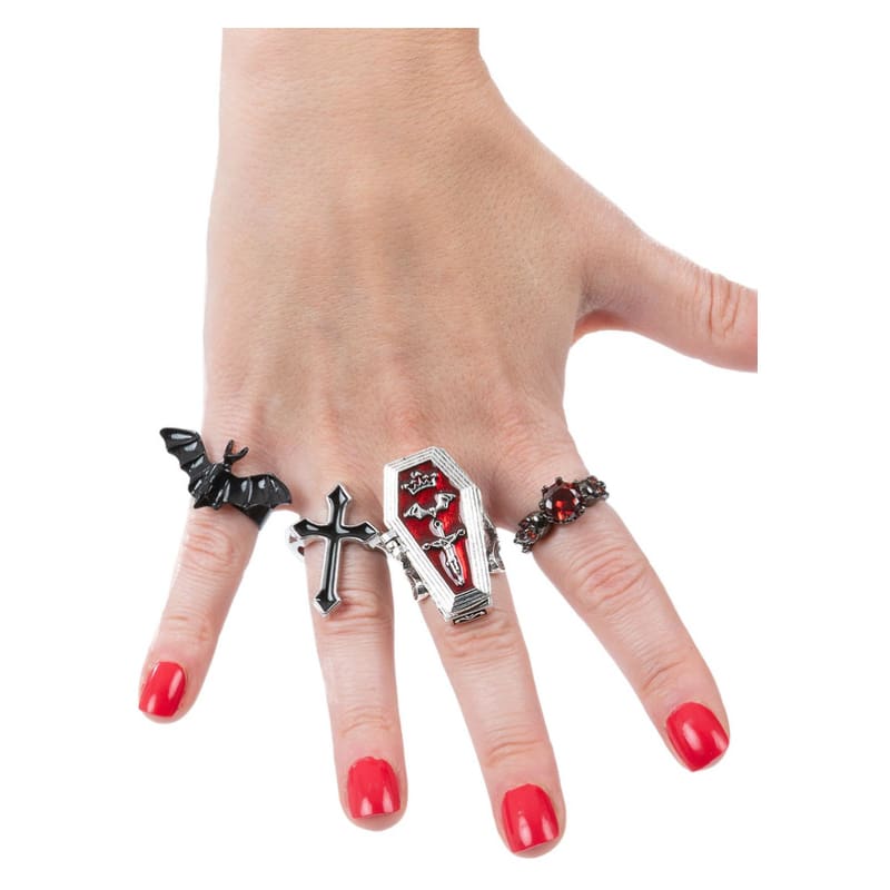 Vampire Gothic Rings Assorted Pk4
