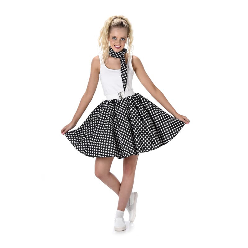 Costume Adult Polka Dot Skirt Black M