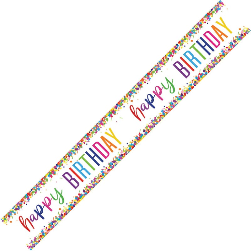Foil Banner Happy Birthday Confetti 2.7m
