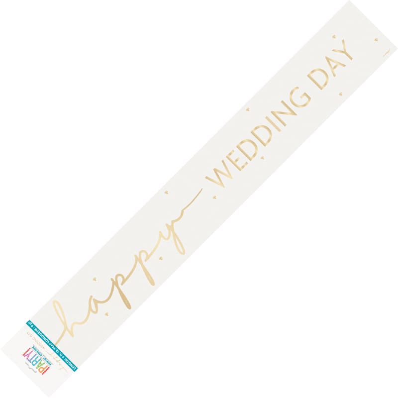 Foil Banner Happy Wedding Day 2.7m