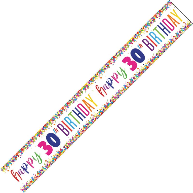 Foil Banner 30th Birthday Confetti 2.7m