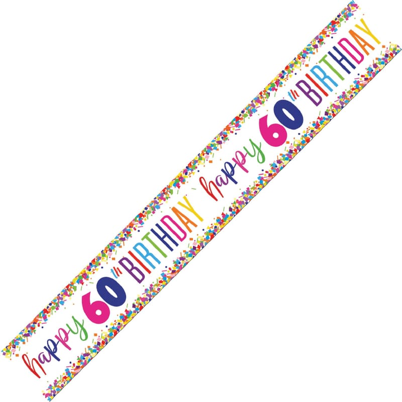 Foil Banner 60th Birthday Confetti 2.7m