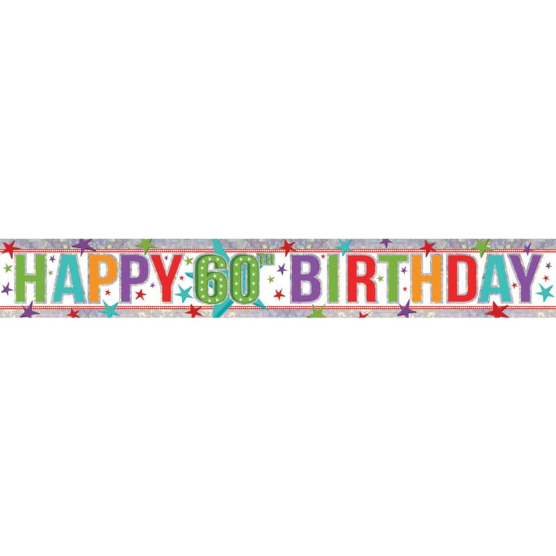 Foil Banner 60th Birthday Multi 2.7m DNR